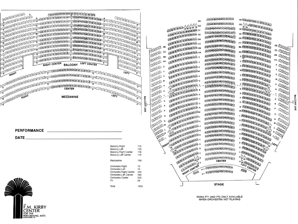 Kirby Center for the Performing Arts Seating Chart