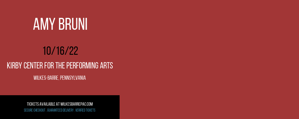Amy Bruni at Kirby Center for the Performing Arts tickets Amy Bruni at Kirby Center for the Performing Arts