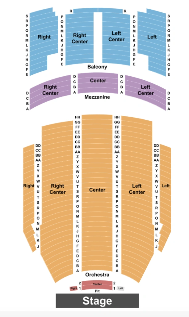 kirby center for the performing arts seating chart